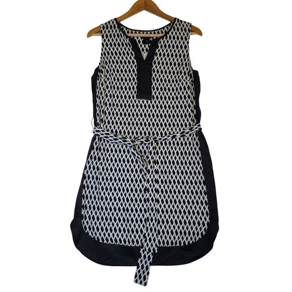 Ann Taylor Black White Medium Petite Midi Dress - Picture 1 of 8